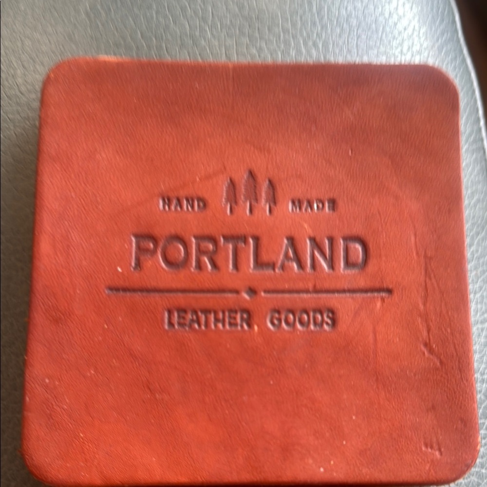 Portland Leather Rustic Coaster Set